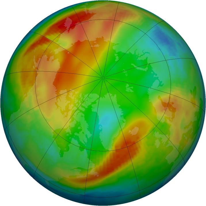 Arctic ozone map for 08 January 1986